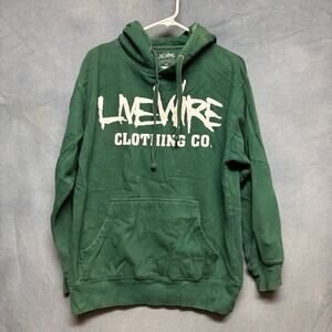 Live Wire Clothing Green Hoodie Pullover Grunge Streetwear Medium READ BELOW!